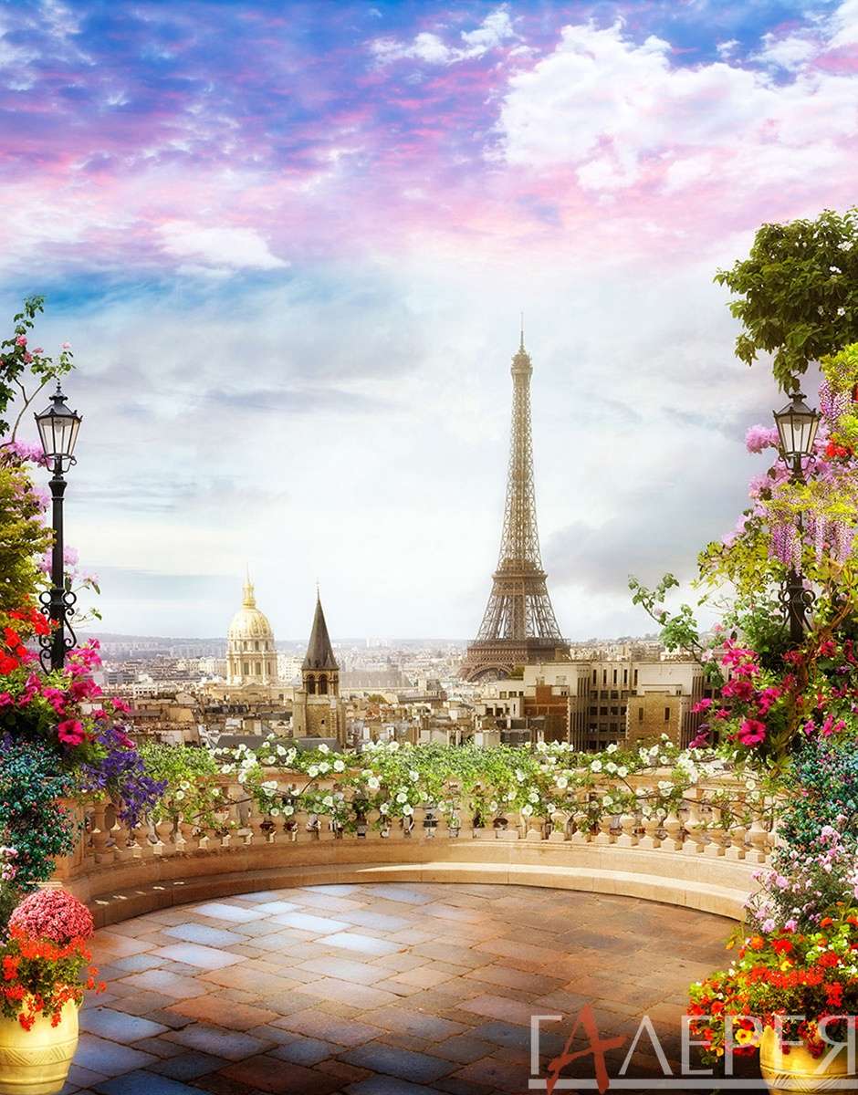 Париж, Эйфелева башня, утро, рассвет, балкон, терраса